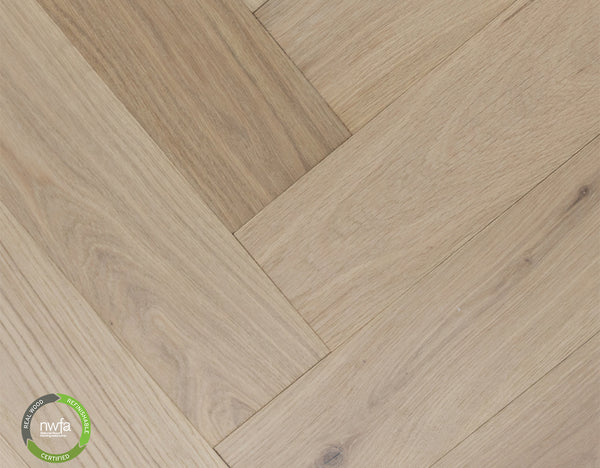 Hardwood Monroe Bisque | 25945 Castillian Premier Herringbone
