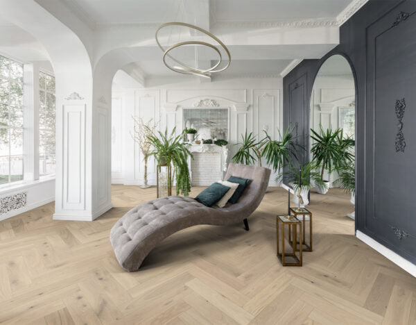 Hardwood Monroe Bisque | 25945 Castillian Premier Herringbone