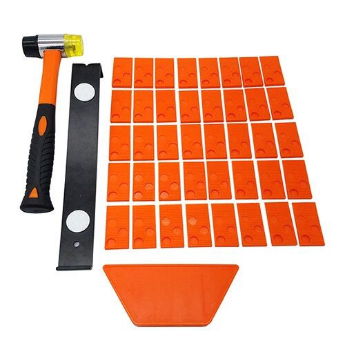 43PC Laminate Wood Flooring Installation Kit with 40 Spacers Tapping Block Heavy Duty Pull Bar  Diameter 35mm Fiberglass Mallet
